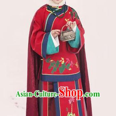 Traditional Ancient Chinese Imperial Emperess Costume, Chinese Qing Dynasty Manchu Lady Dress, Cosplay Republic of China Manchu Minority Princess Embroidered Clothing for Women