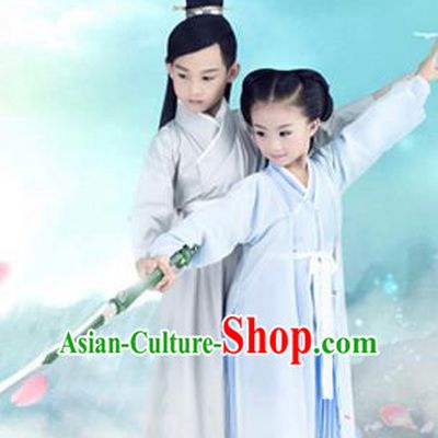 Traditional Chinese Ancient Costumes Ancient Chinese Cosplay Swordsman Knight Costume Complete Set for Boys and Girls