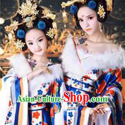 Traditional Ancient Chinese Imperial Empress Costume, Chinese Tang Dynasty Children Dance Dress, Cosplay Chinese Princess Clothing Hanfu for Kids