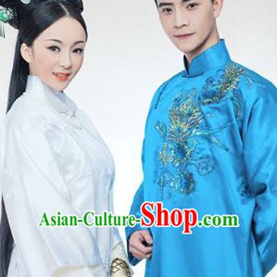 Traditional Ancient Chinese Lovers Costume, Chinese Republic of China Lovers Dress, Hanfu Clothing for Women for Men