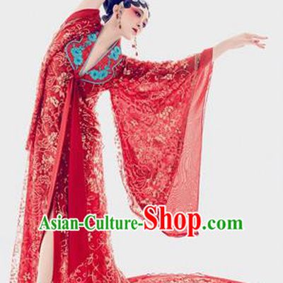 Traditional Ancient Chinese Peking Opera Costume, Chinese Peking Opera Dress, Cosplay Chinese Imperial Princess Clothing Hanfu for Women
