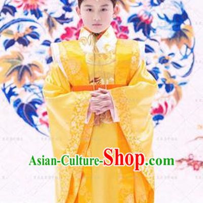 Traditional Ancient Chinese Tang Dynasty Imperial Prince Robes, Imperial Emperor Boys Dragon Costumes for Kids