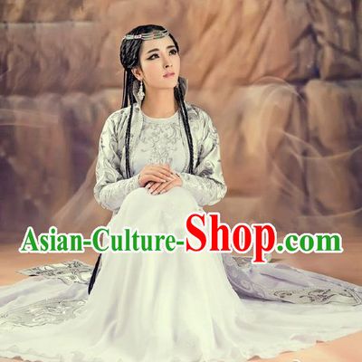 Traditional Ancient Chinese Imperial Princess Costume, Chinese Magic Dance Dress, Chinese Peri Magic Princess Hanfu Embroidered Clothing for Women