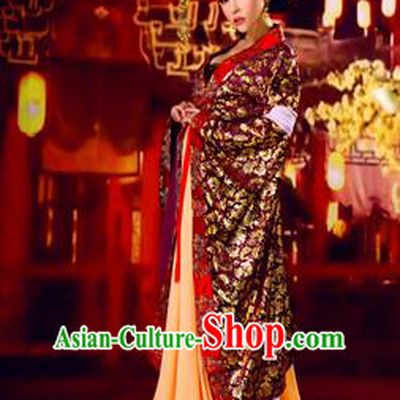 Traditional Ancient Chinese Imperial Consort Costume, Chinese Tang Dynasty Young Lady Wedding Dress, Cosplay Chinese Concubine Embroidered Clothing Phoenix Hanfu for Women