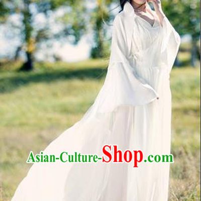 Traditional Ancient Chinese Imperial Emperess Costume, Chinese Han Dynasty Young Lady Dress, Cosplay Chinese Princess Consort Clothing White Hanfu for Women