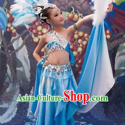 Traditional Ancient Chinese Classic Children Dance Costume, Chinese Folk Dance Girl Dress, Cosplay Chinese Concubine Embroidered Clothing for Kids