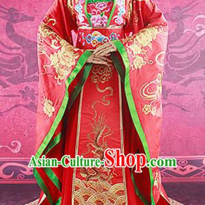 Traditional Ancient Chinese Imperial Consort Costume, Chinese Tang Dynasty Yang Yuhuan Emperess Wedding Dress, Cosplay Chinese Imperial Concubine Embroidered Clothing for Women