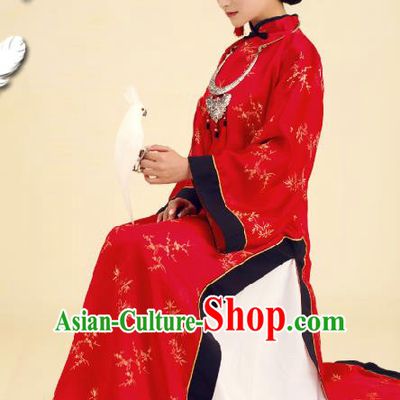 Traditional Ancient Chinese Costume Xiuhe Suit, Chinese Late Qing Dynasty Female Wedding Red Dress, Republic of China Embroidered Clothing for Women