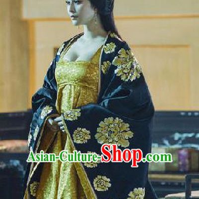 Traditional Ancient Chinese Imperial Consort Costume, Chinese Tang Dynasty Princess Dress, Cosplay Chinese Imperial Concubine Embroidered Trailing Clothing for Women