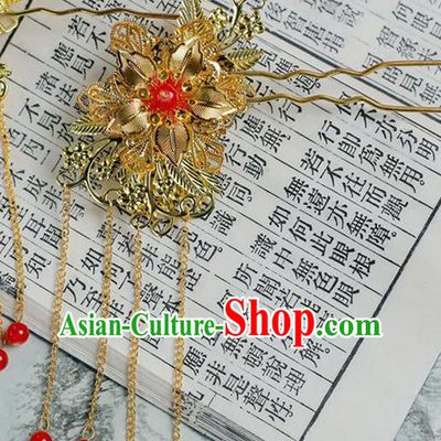 Chinese Wedding Jewelry Accessories, Traditional Xiuhe Suits Wedding Bride Butterfly Headwear, Wedding Tiaras, Ancient Chinese Harpins for Women