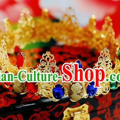 Chinese Wedding Jewelry Accessories, Traditional Xiuhe Suits Wedding Bride Flowers Headwear, Wedding Royal Crown, Ancient Chinese Harpins and Earrings for Women