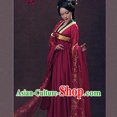 Traditional Ancient Chinese Imperial Consort Costume, Chinese Tang Dynasty Lady Red Dress, Cosplay Chinese Imperial Concubine Clothing Hanfu for Women