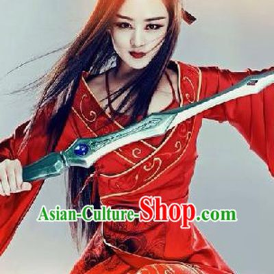 Traditional Ancient Chinese Female Costume, Chinese Tang Dynasty Swordswoman Red Dress, Cosplay Chinese Chivalrous Swordsman Clothing for Women