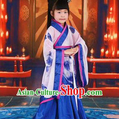 Traditional Ancient Chinese Imperial Consort Children Costume, Chinese Han Dynasty Little Girl Dress, Chinese Embroidered Clothing Printed Hanfu for Kids