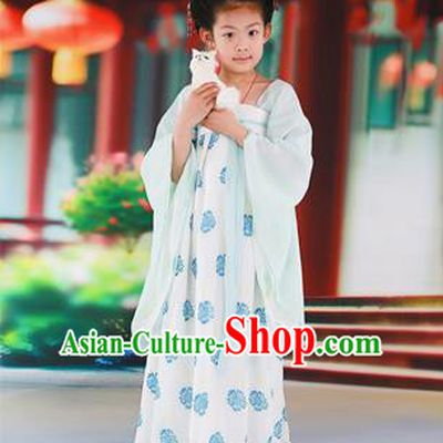 Traditional Ancient Chinese Imperial Consort Children Costume, Chinese Tang Dynasty Little Girl Dress, Cosplay Chinese Concubine Embroidered Clothing Hanfu for Kids