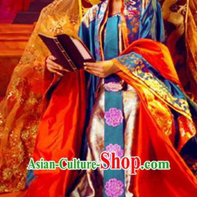 Traditional Ancient Chinese Imperial Emperess Costume, Chinese Tang Dynasty Palace Lady Red Dress, Cosplay Chinese Imperial Concubine Clothing Hanfu for Women