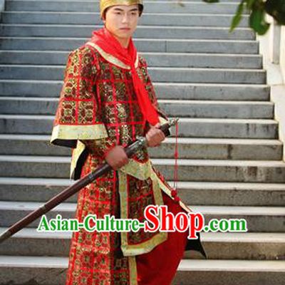 Traditional Ancient Chinese Imperial Soldier Costume, Chinese Han Dynasty Imperial Bodyguard Uniforms, Cosplay Chinese Minister General Armour Clothing Complete Set for Men