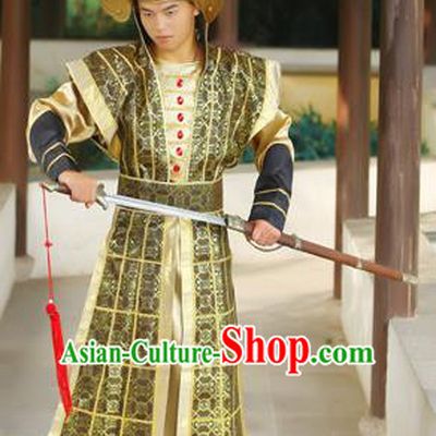 Traditional Ancient Chinese Imperial Soldier Costume, Chinese Tang Dynasty Imperial Bodyguard Uniforms, Cosplay Chinese Minister General Armour Clothing Complete Set for Men
