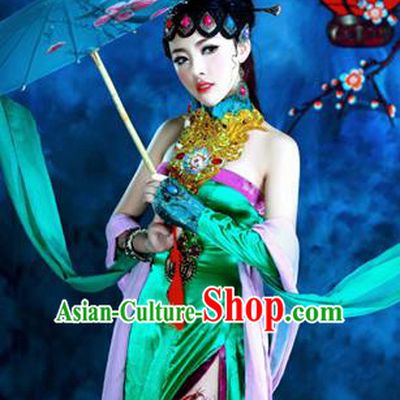 Traditional Ancient Chinese Peking Opera Imperial Consort Costume, Chinese Han Dynasty Peking Opera Lady Dress, Cosplay Chinese Imperial Concubine Clothing Hanfu for Women