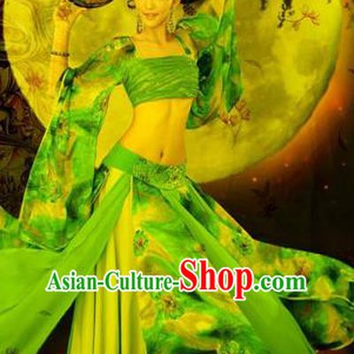 Traditional Ancient Chinese Flying Imperial Consort Costume, Chinese Tang Dynasty Flying Lady Dress, Cosplay Chinese Fairy Imperial Concubine Green Clothing Hanfu for Women