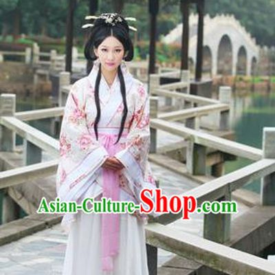 Traditional Ancient Chinese Imperial Emperess Cotton Costume, Chinese Han Dynasty Wedding Dress, Cosplay Chinese Peri Concubine Embroidered Hanfu Clothing for Women