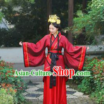 Traditional Ancient Chinese Imperial Emperess Cotton Costume, Chinese Han Dynasty Wedding Dress, Cosplay Chinese Peri Concubine Embroidered Hanfu Clothing for Women