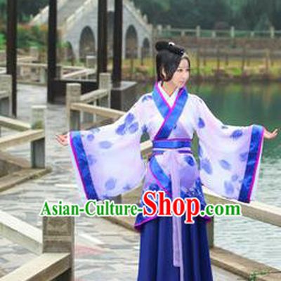 Traditional Ancient Chinese Imperial Emperess Costume, Chinese Han Dynasty Princess Young Lady Chiffon Dress, Cosplay Chinese Peri Concubine Hanfu Clothing for Women