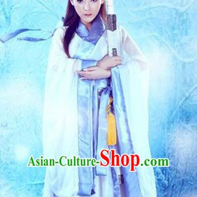 Traditional Ancient Chinese Female Costume, Chinese Ancient Swordswoman Dress, Cosplay Chinese Chivalrous Swordsman Trailing Clothing for Women