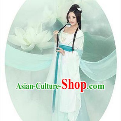 Traditional Ancient Chinese Imperial Princess Costume, Chinese Tang Dynasty Young Lady Dress, Cosplay Chinese Peri Princess Embroidered Hanfu Clothing for Women