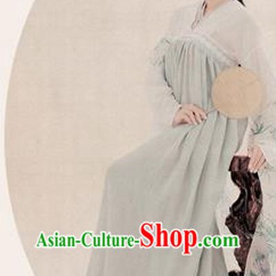 Traditional Ancient Chinese High-Grade Imperial Consort Costume, Chinese Tang Dynasty Lady Elegant Dress, Cosplay Chinese Fairy Clothing White Ink Painting Hanfu for Women