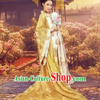 Traditional Ancient Chinese High-Grade Imperial Consort Costume, Chinese Han Dynasty Lady Dress, Cosplay Chinese Imperial Concubine Clothing Trailing Hanfu for Women