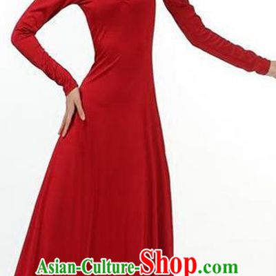 Traditional Modern Dancing Compere Costume, Women Opening Classic Chorus Singing Group Dance Dress, Modern Dance Classic Dance Wine Red Dress for Women