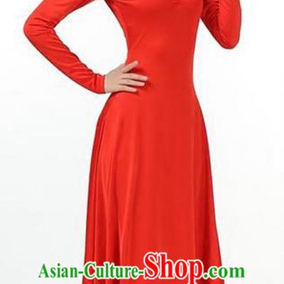 Traditional Modern Dancing Compere Costume, Women Opening Classic Chorus Singing Group Dance Dress, Modern Dance Classic Dance Red Dress for Women