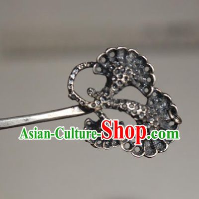 Traditional Chinese Miao Nationality Crafts Jewelry Accessory Hair Accessories, Hmong Handmade Miao Silver Palace Lady Hair Sticks Hair Claw, Miao Ethnic Minority Hair Fascinators Hairpins for Women