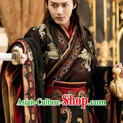 Traditional Ancient Chinese Nobility Childe Costume, Elegant Hanfu Male Lordling Dress, Tang Dynasty Swordsman Clothing, China Imperial Crown Prince Embroidered Dragon Clothing for Men