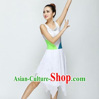 Traditional Modern Dancing Compere Costume, Women Opening Classic Chorus Singing Group Dance Dress, Modern Dance Classic Ballet Dance Green Dress for Women