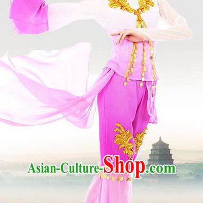Traditional Chinese Yangge Fan Dancing Costume, Folk Dance Yangko Blouse and Pants Uniforms, Classic Umbrella Dance Elegant Dress Drum Dance Pink Clothing for Women