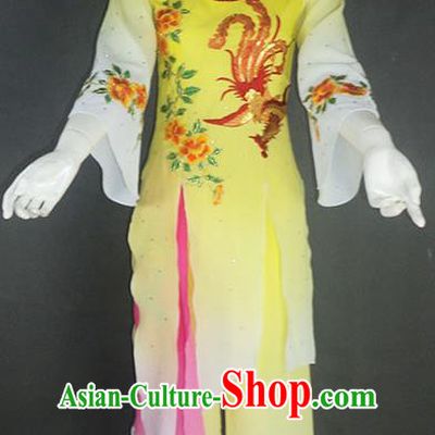 Traditional Chinese Ancient Yangge Fan Dancing Costume, Folk Dance Water Sleeve Uniforms, Classic Tang Dynasty Flying Dance Elegant Fairy Dress Drum Palace Dance Clothing for Women