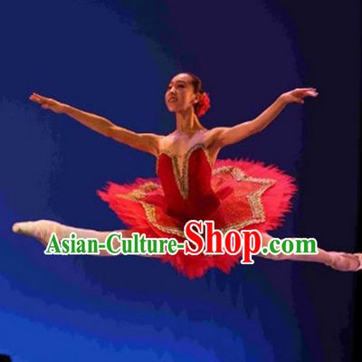 Traditional Modern Dancing Compere Costume, Opening Classic Chorus Singing Group Dance Bubble Dress Tu Tu Dancewear, Modern Dance Classic Ballet Dance Red Dress for Women