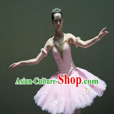 Traditional Modern Dancing Compere Costume, Opening Classic Chorus Singing Group Dance Bubble Dress Tu Tu Dancewear, Modern Dance Classic Ballet Dance Pink Elegant Veil Dress for Women