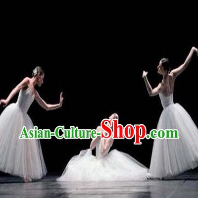 Traditional Modern Dancing Compere Costume, Opening Classic Chorus Singing Group Dance Bubble Dress Tu Tu Dancewear, Modern Dance Classic Ballet Dance Elegant Long Dress for Women