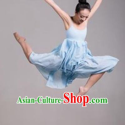 Traditional Modern Dancing Compere Costume, Opening Classic Chorus Singing Group Dance Dress Tu Tu Dancewear, Modern Dance Classic Ballet Dance Elegant Blue Dress for Women