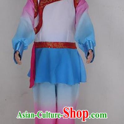Traditional Chinese Yangge Fan Dancing Costume, Folk Dance Yangko Blouse and Pants Uniforms, Classic Lotus Solo Dance Elegant Dress Drum Dance Clothing for Kids
