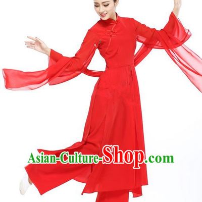 Traditional Chinese Yangge Fan Dancing Costume, Folk Dance Yangko Chinese Red Blouse and Pants Uniforms, Classic Umbrella Dance Elegant Dress Drum Dance Clothing for Women