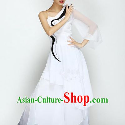 Traditional Chinese Classical Bamboo Hat Dancing Costume, Folk Dance Uniforms, Classic Straw Hat Dance Dress Elegant Drum Dance Clothing for Women