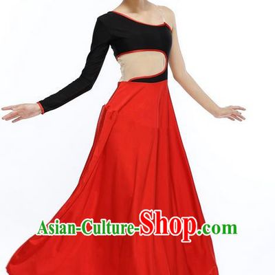 Traditional Modern Dancing Compere Costume, Female Opening Classic Chorus Singing Group Dance Red Ballet Dancewear, Modern Dance Dress Classic Latin Dance Elegant Clothing for Women