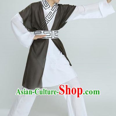 Traditional Chinese Ancient Scholar Costume, Folk Dance Kung fu Uniforms, Classic Dance Martial Art Elegant Clothing for Men