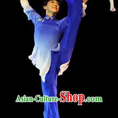 Traditional Chinese Yangge Fan Dancing Costume, Folk Dance Yangko Mandarin Collar Uniforms, Classic Lotus Dance Elegant Dress Drum Dance Clothing for Women