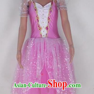 Traditional Modern Dancing Costume, Female Opening Classic Chorus Singing Group Dance Pink Dress Performance Dancewear, Modern Dance Dress Classic Ballet Dance Elegant Clothing for Women