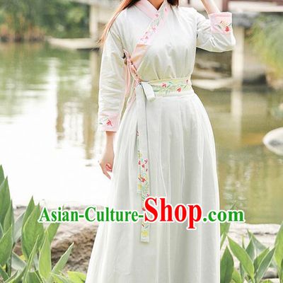 Traditional Ancient Chinese Ancient Costume, Elegant Hanfu Clothing Embroidered Dress, China Ming Dynasty Elegant Blouse and Dress Complete Set for Women